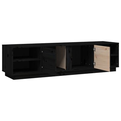 vidaXL TV skříňka černá 156 x 40 x 40 cm masivní borové dřevo