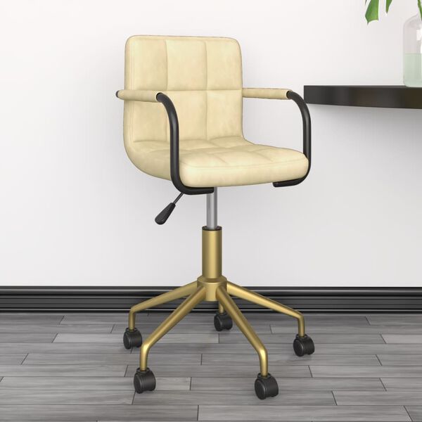 vidaXL Otočn&eacute; j&iacute;deln&iacute; židle 4 ks kr&eacute;mov&eacute; samet