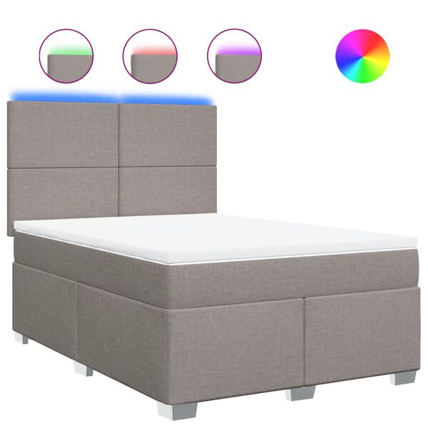 vidaXL Box spring postel s matrac&iacute; taupe 160x200 cm textil