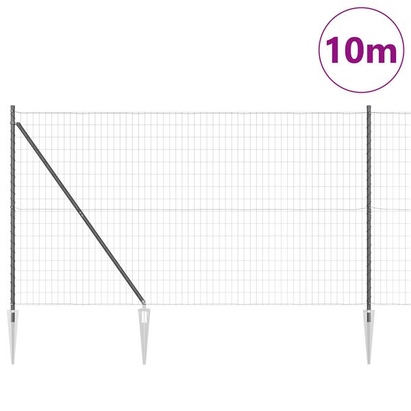 vidaXL Plot s sloupkem &Scaron;ed&aacute; 1,5 x 10 m Ocel a PVC