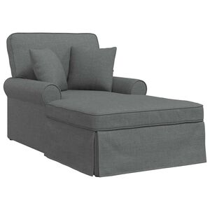 vidaXL Lounge chaise s vol&aacute;nem 3 ks Tmavě &scaron;ed&aacute; textil 91 x 157 x 91 cm