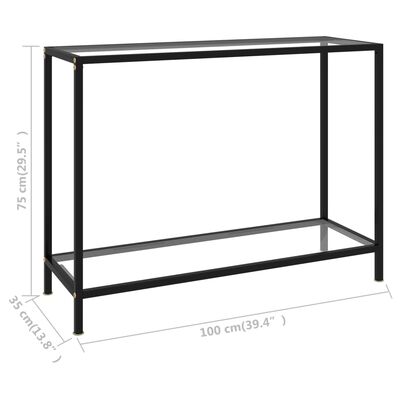 vidaXL Konzolový stolek transparentní 100 x 35 x 75 cm tvrzené sklo