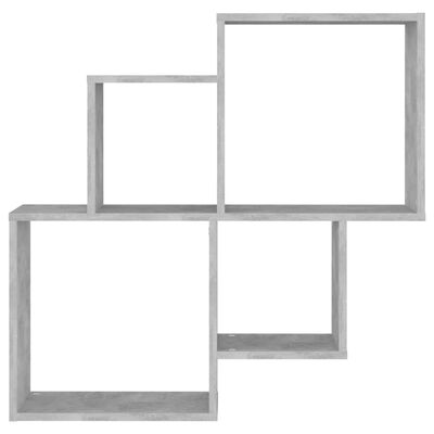 vidaXL Nástěnná krychlová police šedá 80 x 15 x 78,5 cm dřevotříska