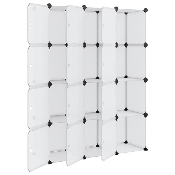 vidaXL &Uacute;ložn&yacute; organiz&eacute;r kostka s 12 kostkami a dv&iacute;řky průhledn&yacute; PP