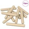vidaXL Dřevěn&eacute; kol&iacute;ky 12 pcs Hněd&aacute; &Oslash; 8 x 50 mm masivn&iacute; dřevo