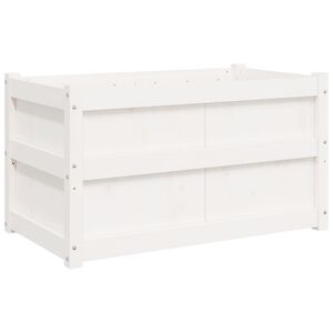 vidaXL Zahradn&iacute; truhl&iacute;k b&iacute;l&yacute; 90 x 50 x 50 cm masivn&iacute; borov&eacute; dřevo