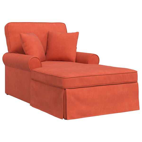 vidaXL Lounge chaise s vol&aacute;nem Červen&aacute; oranžov&aacute; 91 x 157 x 91 cm