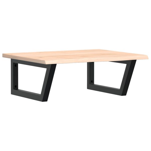 vidaXL Deska pod umyvadlo n&aacute;stěnn&aacute; ocel a masivn&iacute; dubov&eacute; dřevo