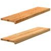 vidaXL N&aacute;&scaron;lapy na schody 2 ks světle hněd&eacute; 100x30x2 cm masivn&iacute; dub