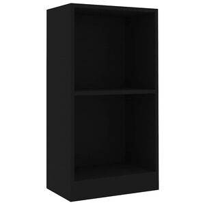 vidaXL Knihovna čern&aacute; 40x24x75 cm kompozitn&iacute; dřevo