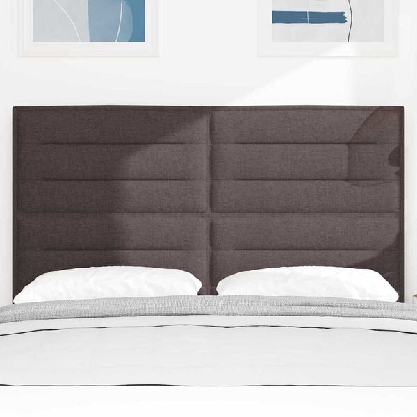 vidaXL Čelo postele Tmavě hněd&aacute; 144 cm textil