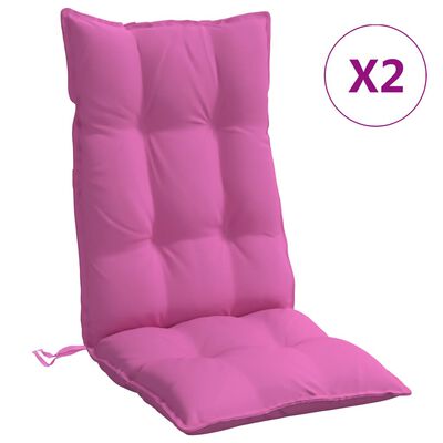 vidaXL Podušky na židli s vysokým opěradlem 2 ks růžové látka oxford