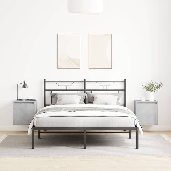 vidaXL N&aacute;stěnn&eacute; nočn&iacute; stolky 2 ks betonově &scaron;ed&yacute; 38x34x40 cm