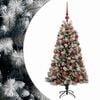 vidaXL Uměl&yacute; kloubov&yacute; v&aacute;nočn&iacute; stromeček s baňkami 120 cm 150 LED