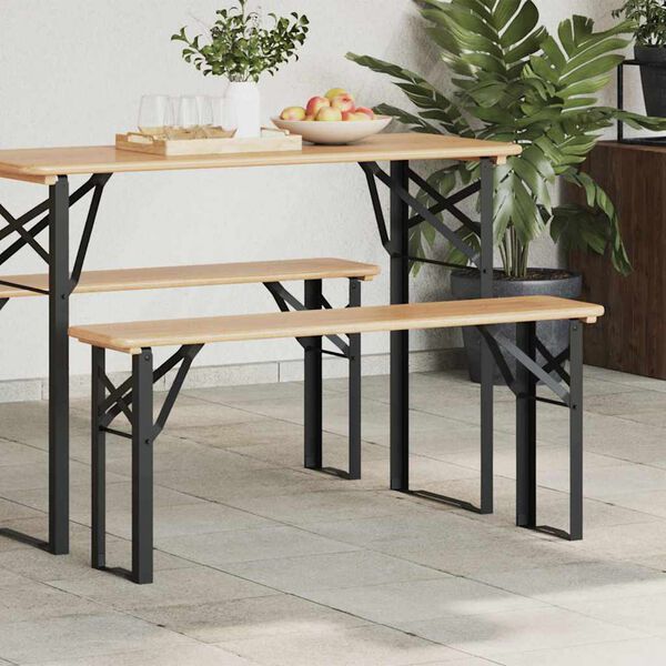 vidaXL Nohy Pivn&iacute; Lavice Čern&aacute; Pr&aacute;&scaron;kově lakovan&aacute; ocel