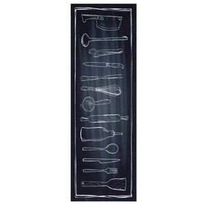 vidaXL Kuchyňsk&yacute; koberec Čern&aacute; 180 x 60 cm samet