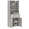 vidaXL Skř&iacute;ň highboard betonově &scaron;ed&aacute; 69,5x34x180 cm kompozitn&iacute; dřevo