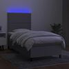 vidaXL Box spring postel s matrac&iacute; a LED světle &scaron;ed&aacute; 90x190 cm textil