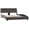 vidaXL Rám postele s LED světlem šedý umělá kůže 140 x 200 cm