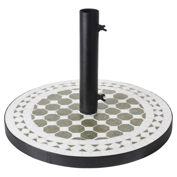 ProGarden Základna pro slunečník Mosaic hliněný design zelená a bílá