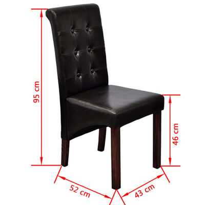 vidaXL Jídelní židle 6 ks hnědé umělá kůže