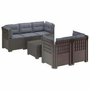 vidaXL 5-m&iacute;stn&eacute; Zahradn&iacute; Sofa s Pol&scaron;t&aacute;ři ve Vzhledu Ratan PP