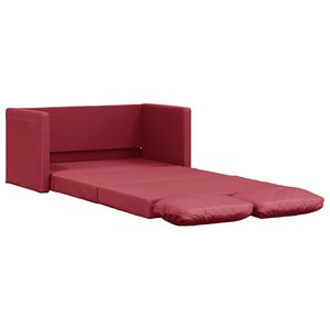 vidaXL Podlahov&aacute; rozkl&aacute;dac&iacute; pohovka 2v1 v&iacute;nov&aacute; 112x174x55cm uměl&aacute; kůže