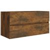 vidaXL Umyvadlov&aacute; skř&iacute;ňka kouřov&yacute; dub 90x38,5x45 cm kompozitn&iacute; dřevo