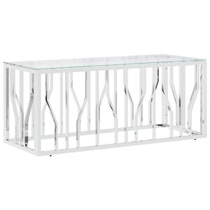 vidaXL Konferenčn&iacute; stolek 110 x 45 x 45 cm nerezov&aacute; ocel a sklo
