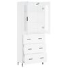 vidaXL Skř&iacute;ň highboard b&iacute;l&aacute; 69,5 x 34 x 180 cm kompozitn&iacute; dřevo