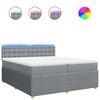 vidaXL Box spring postel s matrac&iacute; světle &scaron;ed&aacute; 200 x 200 cm textil