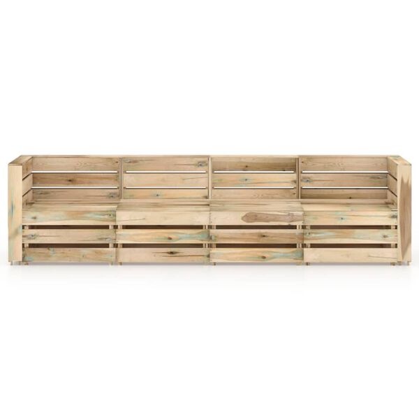 vidaXL 4m&iacute;stn&aacute; zahradn&iacute; pohovka zeleně impregnovan&aacute; borovice