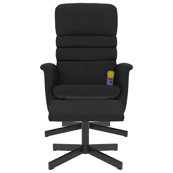 vidaXL Mas&aacute;žn&iacute; polohovac&iacute; křeslo s podnožkou čern&eacute; uměl&aacute; kůže