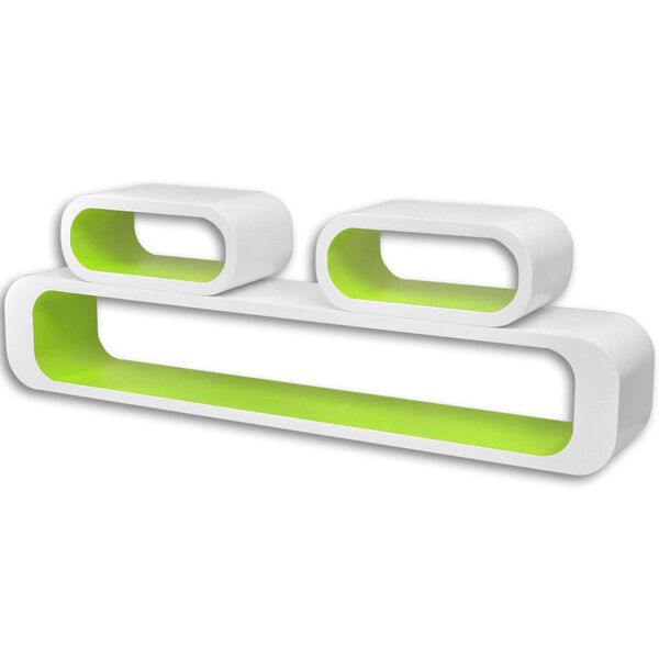 vidaXL N&aacute;stěnn&eacute; krychlov&eacute; police 6 ks zeleno-b&iacute;l&eacute;