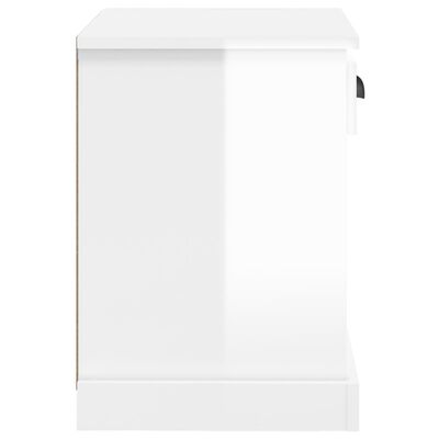 vidaXL Noční stolek bílý s vysokým leskem 43 x 36 x 50 cm