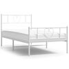 vidaXL Kovov&yacute; r&aacute;m postele s hlavov&yacute;m a nožn&iacute;m čelem b&iacute;l&yacute; 107 x 203 cm