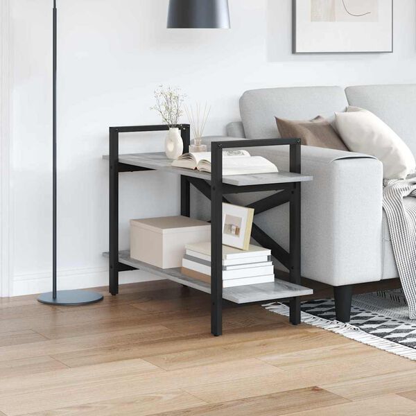 vidaXL Knihovna &Scaron;ed&aacute; Sonoma 100 x 33,5 x 64 cm kompozitn&iacute; dřevo