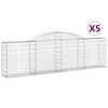 vidaXL Klenut&eacute; gabionov&eacute; ko&scaron;e 5 ks 300x30x80/100 cm pozinkovan&eacute; železo