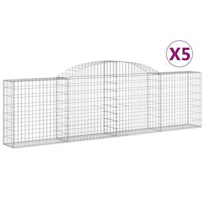 vidaXL Klenut&eacute; gabionov&eacute; ko&scaron;e 5 ks 300x30x80/100 cm pozinkovan&eacute; železo