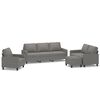 vidaXL 4dílná sedací souprava s poduškami tmavě šedá textil