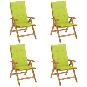 vidaXL Polohovac&iacute; zahradn&iacute; židle s podu&scaron;kami 4 ks masivn&iacute; teak