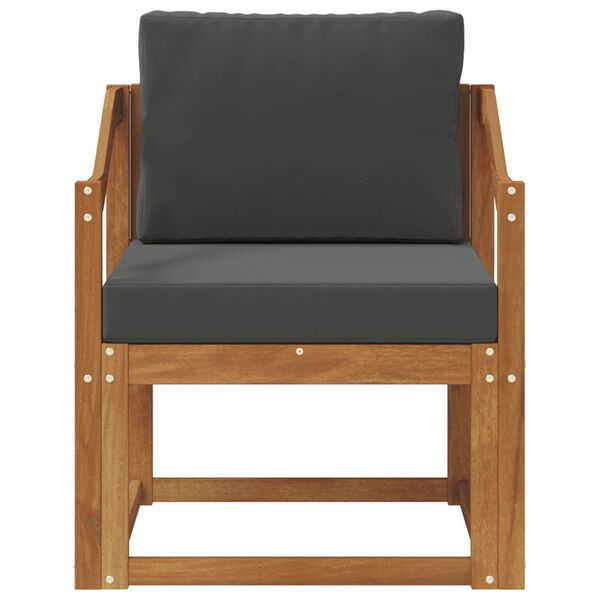 vidaXL Venkovn&iacute; pohovka Masivn&iacute; ak&aacute;ciov&eacute; dřevo a polyester Př&iacute;rodn&iacute;