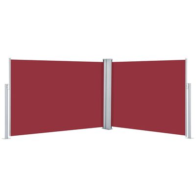 vidaXL Zatahovací boční markýza / zástěna červená 120 x 1000 cm