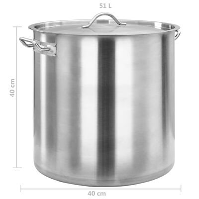 vidaXL Hrnec na polévku 50 l 40 x 40 cm nerezová ocel