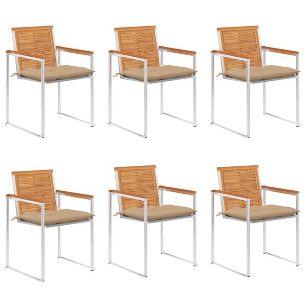 vidaXL Zahradn&iacute; židle 6 ks s podu&scaron;kami masivn&iacute; ak&aacute;ciov&eacute; dřevo