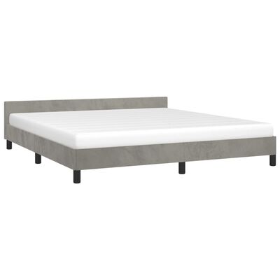 vidaXL Rám postele s čelem světle šedý 180x200 cm samet