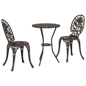 vidaXL Zahradní bistro set 3 pcs Bronzová Hliník