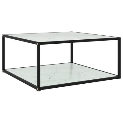 vidaXL Konferenční stolek bílý 80 x 80 x 35 cm tvrzené sklo