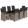 vidaXL 9d&iacute;ln&yacute; zahradn&iacute; bistro set s podu&scaron;kami &scaron;ed&yacute; polyratan