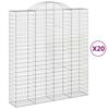 vidaXL Klenut&eacute; gabionov&eacute; ko&scaron;e 20ks 200x50x220/240cm pozinkovan&eacute; železo
